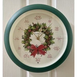 Vtg Howard Miller Carols of Christmas Musical Wall Clock 12 Sounds Of The Season
